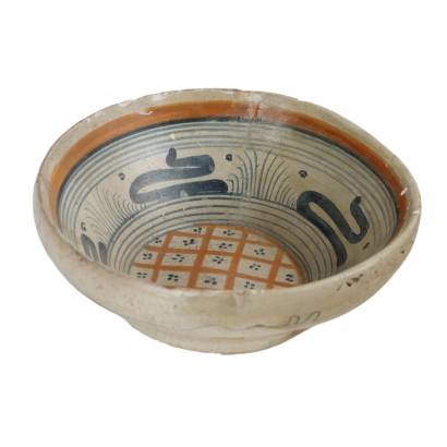 Ancient Bowl '800 Ceramic Multi-Coloured Decorations Objects