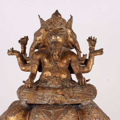 Divinità Hindu su Airavata in Bronz