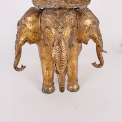 Divinità Hindu su Airavata in Bronz