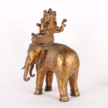 Divinità Hindu su Airavata in Bronz