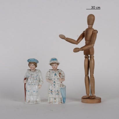 Coppia di Statuine German Bisque Nodders