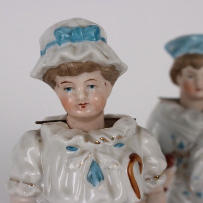 Coppia di Statuine German Bisque Nodders