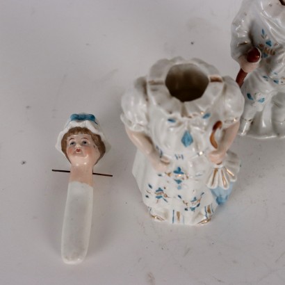 Coppia di Statuine German Bisque Nodders