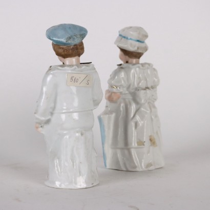 Coppia di Statuine German Bisque Nodders