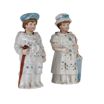 Coppia di Statuine German Bisque Nodders