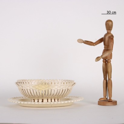 Piatto con Cestino in Terraglia
