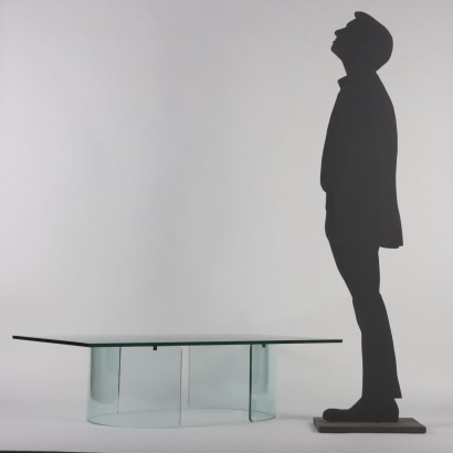 Table basse en verre des années 1960
