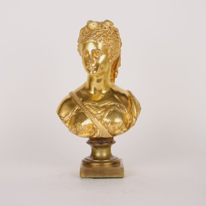 Busto de Señorita en Bronce Dorado