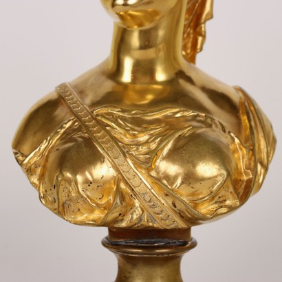 Busto de Señorita en Bronce Dorado
