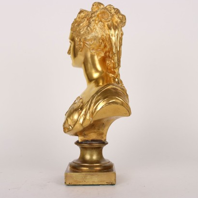 Busto de Señorita en Bronce Dorado