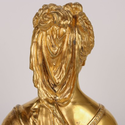 Busto de Señorita en Bronce Dorado