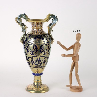 Coppia di Vasi in Ceramica Robbia Gual