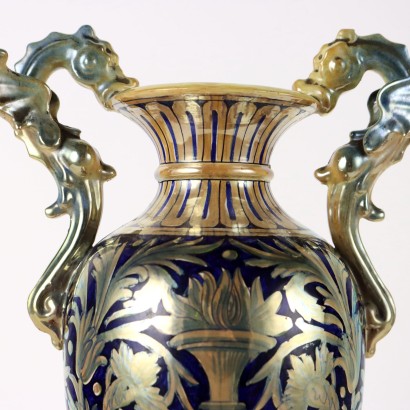 Coppia di Vasi in Ceramica Robbia Gual