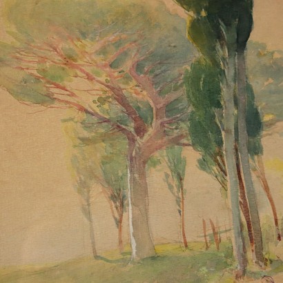 Painting Landscape with figure, Impression of the Ligurian Rivarolo pine forest, Impression of the Ligurian Rivarolo pine forest, Impression of the Ligurian Rivarolo pine forest, Impression of the Ligurian Rivarolo pine forest, Impression of the Ligurian Rivarolo pine forest, Impression of the Ligurian Rivarolo pine forest, Impression of the Ligurian Rivarolo pine forest, Impression of the Ligurian pine forest Ligurian Rivarolo
