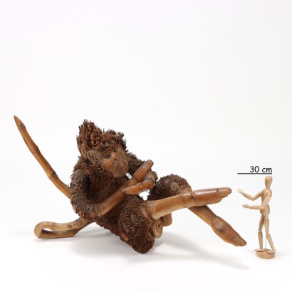 Scimmia Scultura Lignea