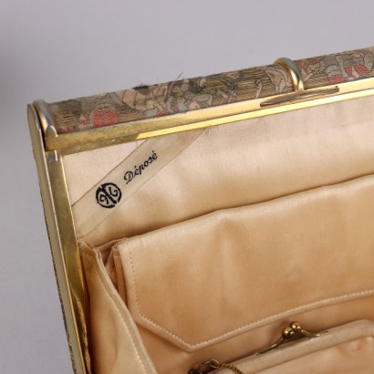 Vintage-Clutch aus verziertem Stoff
