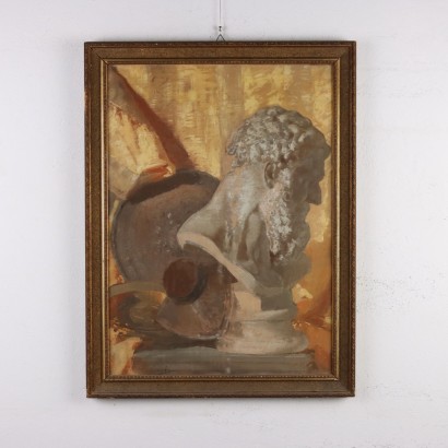 Pintura de Antonio Oberto,Composición con busto escultórico,Antonio Oberto,Antonio Oberto,Antonio Oberto