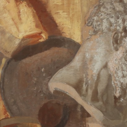 Pintura de Antonio Oberto,Composición con busto escultórico,Antonio Oberto,Antonio Oberto,Antonio Oberto