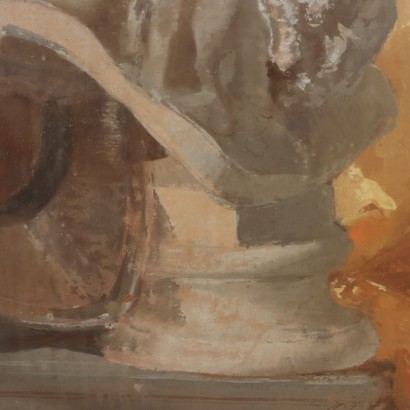 Pintura de Antonio Oberto,Composición con busto escultórico,Antonio Oberto,Antonio Oberto,Antonio Oberto