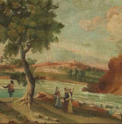 arte, arte italiana, pittura ottocento italiana,Paesaggio con Figure