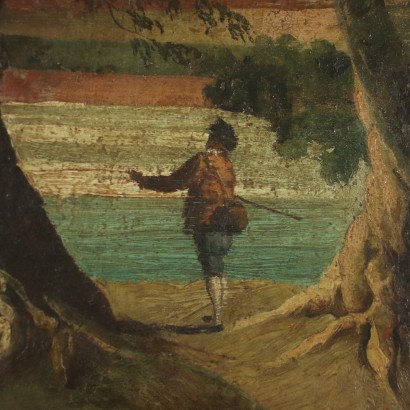 arte, arte italiana, pittura ottocento italiana,Paesaggio con Figure