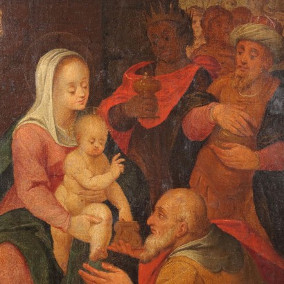 Cuadro con Adoración de los Reyes Magos