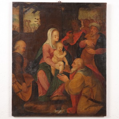 Cuadro con Adoración de los Reyes Magos