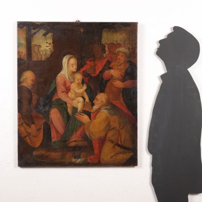 Cuadro con Adoración de los Reyes Magos