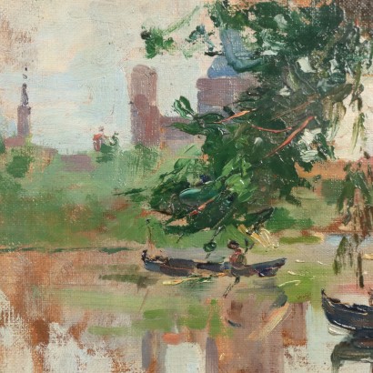 Ezechiele Acerbi painting,Painting by Ezechiele Acerbi,River landscape with figures,Ezechiele Acerbi,Ezechiele Acerbi,Ezechiele Acerbi
