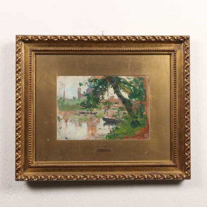 Ezechiele Acerbi painting,Painting by Ezechiele Acerbi,River landscape with figures,Ezechiele Acerbi,Ezechiele Acerbi,Ezechiele Acerbi