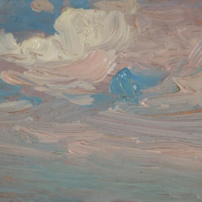 Gemälde von Romeo Borgognoni, Entlang des Flusses, Romeo Borgognoni, Romeo Borgognoni