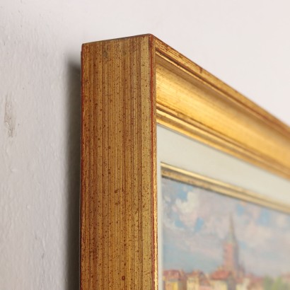 Gemälde von Romeo Borgognoni, Entlang des Flusses, Romeo Borgognoni, Romeo Borgognoni