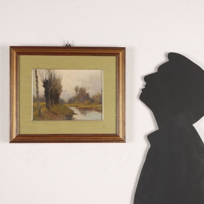 Pintura de Romeo Borgognoni,Paisaje con río.,Romeo Borgognoni,Romeo Borgognoni,Romeo Borgognoni,Romeo Borgognoni,Romeo Borgognoni