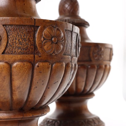 Par de jarrones de madera