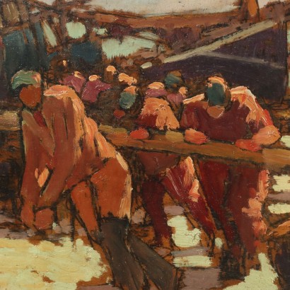 Pintar barcos con pescadores
