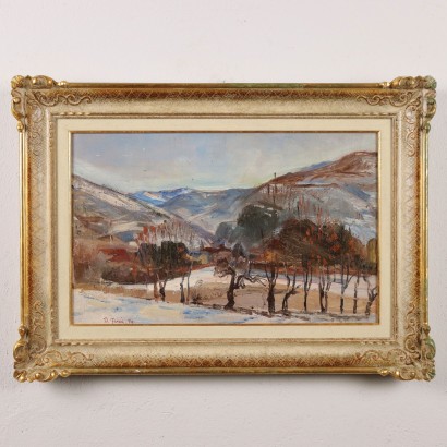 Pintura de Donato Frisia,Paisaje de montaña,Donato Frisia,Donato Frisia,Donato Frisia