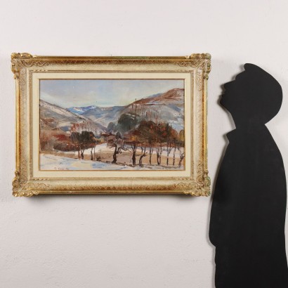 Pintura de Donato Frisia,Paisaje de montaña,Donato Frisia,Donato Frisia,Donato Frisia