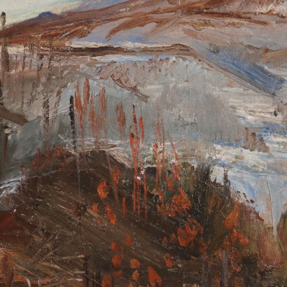 Pintura de Donato Frisia,Paisaje de montaña,Donato Frisia,Donato Frisia,Donato Frisia