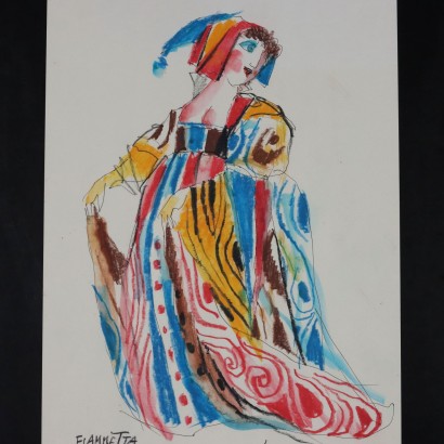 Dibujo de Emanuele Luzzati,Fiammetta,Emanuele Luzzati,Emanuele Luzzati,Emanuele Luzzati,Emanuele Luzzati,Emanuele Luzzati