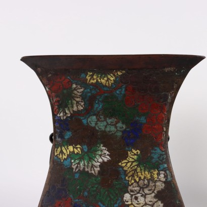 Par de jarrones de bronce cloisonné