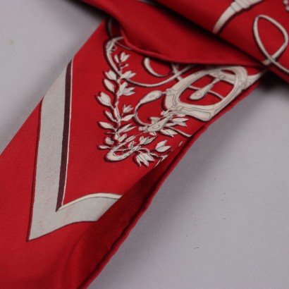 Foulard Hermes Phaeton Vintage Rosso