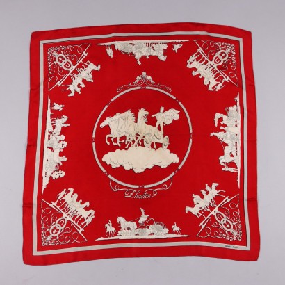 Foulard Hermes Phaeton Vintage Rosso