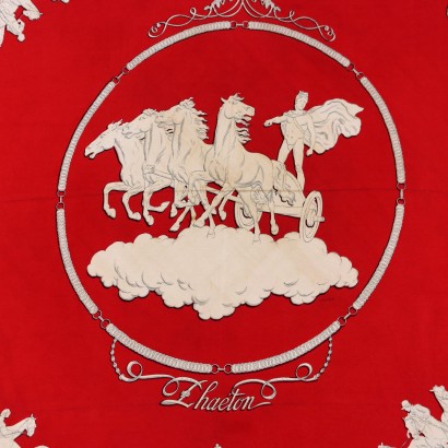 Foulard Hermes Phaeton Vintage Rosso