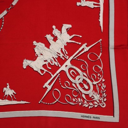 Foulard Hermes Phaeton Vintage Rosso
