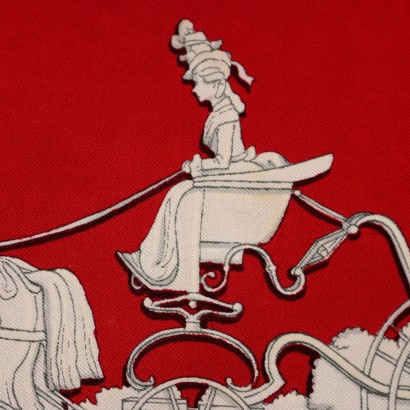 Foulard Hermes Phaeton Vintage Rosso