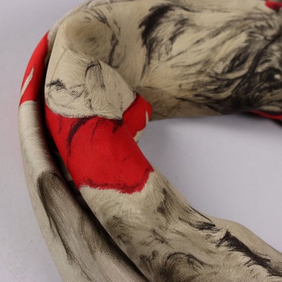 Hermes Foulard Vintage Pechinois Rosso