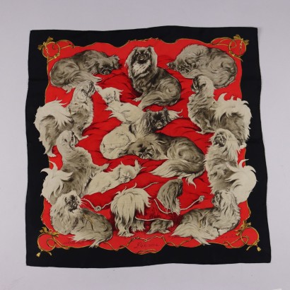 Hermes Foulard Vintage Pechinois Rosso