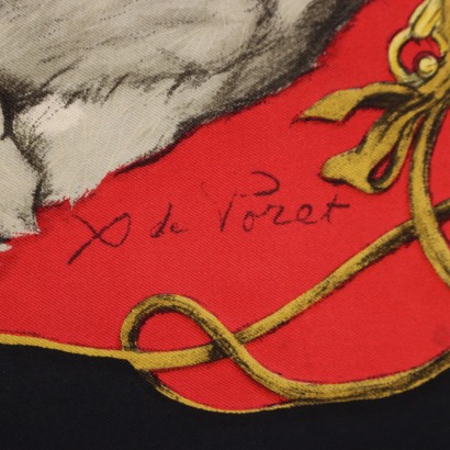 Hermes Foulard Vintage Pechinois Rosso
