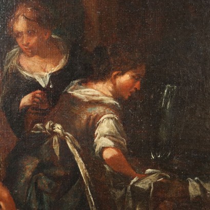 Dipinto di Paesaggio con Donne alla Fo,Paesaggio con donne alla fonte