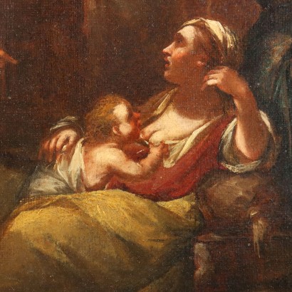 Dipinto di Paesaggio con Donne alla Fo,Paesaggio con donne alla fonte